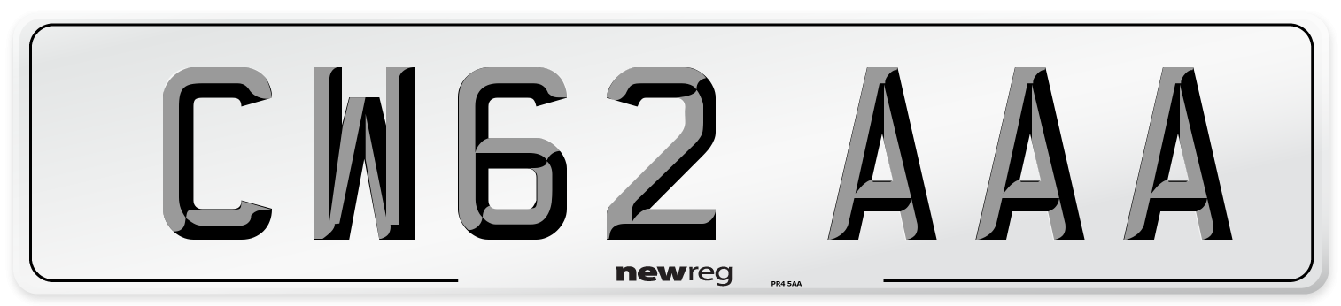 CW62 AAA Number Plate from New Reg